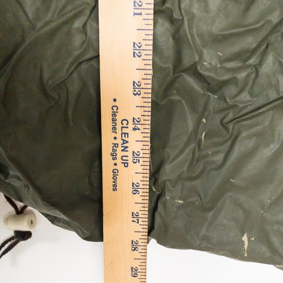 LL Bean Vintage Military issue Rain Jacket Anorak Olive Green Hooded Fragile - Picture 7 of 16
